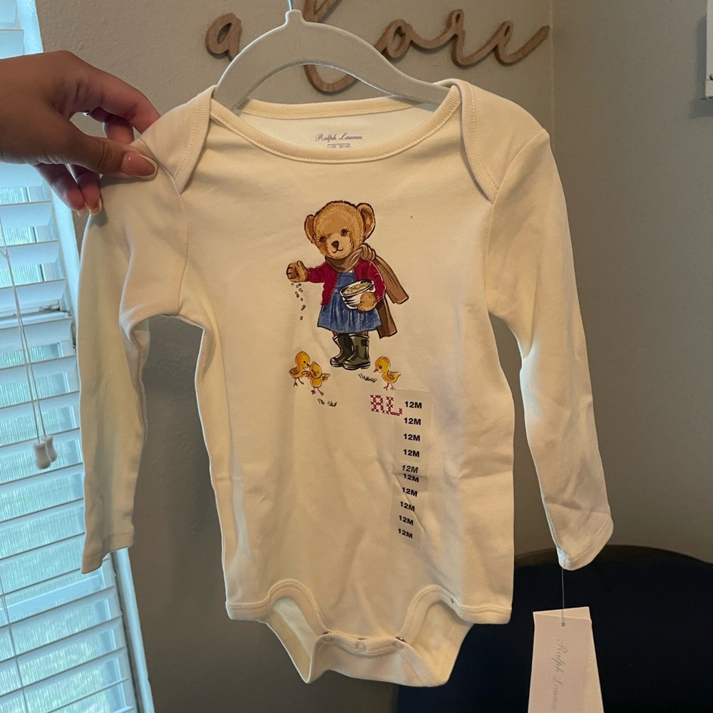 Ralph Lauren Baby Bear Long Sleeve Onesie